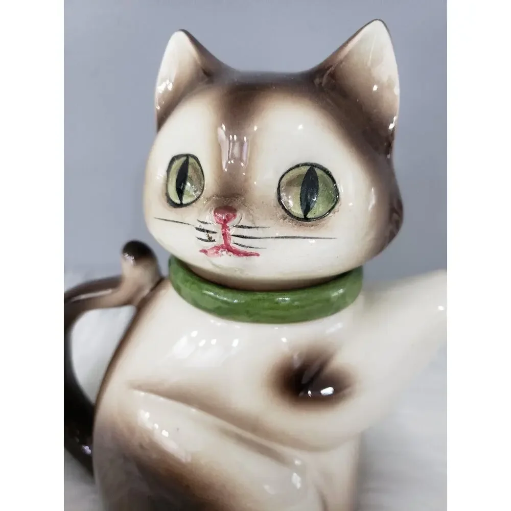 JAPANESE MID-20TH CENTURY VINT 1972 CMI LARGE CERAMIC CAT‎ FIGURE TEAPOT MCM